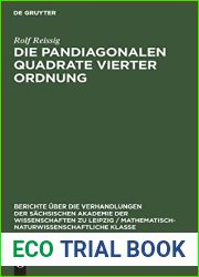 Die pandiagonalen Quadrate vierter Ordnung (Berichte uber die Verhandlungen der Sachsischen Akademie der Wissenschaften zu Leipzig … Klasse, 100, 6) (German Edition)