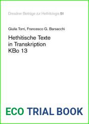 Hethitische Texte in Transkription Kbo 13 (Dresdner Beitrage Zur Hethitologie) (German Edition)