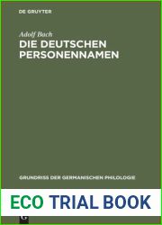 DIE DEUTSCHEN PERSONENNAMEN.