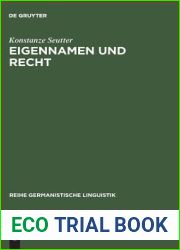 Eigennamen und Recht (Reihe Germanistische Linguistik, 172) (German Edition)