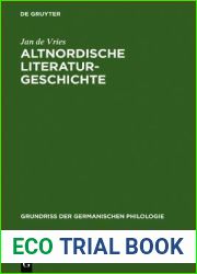 Altnordische Literaturgeschichte (Grundriss der germanischen Philologie, 15 16) (German Edition)
