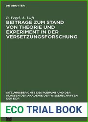 Beitrage zum Stand von Theorie und Experiment in der Versetzungsforschung (Sitzungsberichte des Plenums und der Klassen der Akademie der Wissenschaften der DDR, 1973, 9) (German Edition)