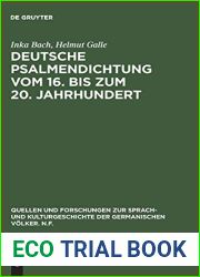Deutsche Psalmendichtung vom 16. bis zum 20. Jahrhundert: Untersuchungen zur Geschichte einer lyrischen Gattung (Quellen und Forschungen zur Sprach- … Volker. N.F., 95) (German Edition)