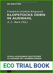 Klopstocks Oden in Auswahl (Schul-Ausgaben Deutscher Classiker mit Anmerkungen) (German Edition)