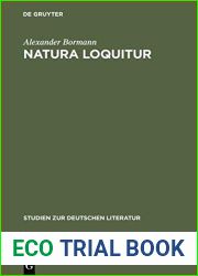 Natura Loquitur: Naturpoesie Und Emblematische Formel Bei Joseph Von Eichendorff
