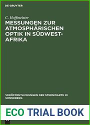 Messungen zur atmospharischen Optik in Sudwest-Afrika (Veroffentlichungen der Sternwarte in Sonneberg, 3, 2) (German Edition)