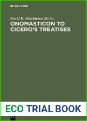 Onomasticon to Cicero|s Treatises