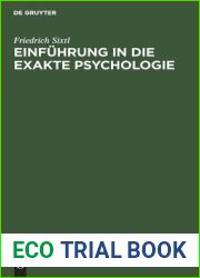 Einfuhrung in die Exakte Psychologie (German Edition)
