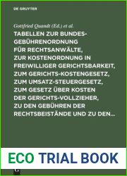Tabellen zur Bundesgebuhrenordnung fur Rechtsanwalte, zur Kostenordnung in freiwilliger