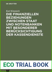 Die finanziellen Beziehungen zwischen Staat und Notenbanken mit besonderer Berucksichtigung der Kassendienste