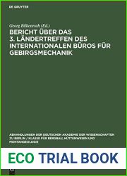 Bericht uber das 3. Landertreffen des Internationalen Buros fur Gebirgsmechanik: Rahmenthema. Kritische Einschatzung gebirgsmechanischer … und Montangeologie, 1962, 1) (German Edition)