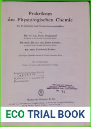 Praktikum der physiologischen Chemie fur Mediziner und Naturwissenschaftler