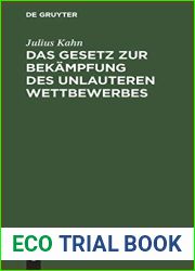Das Gesetz zur Bekampfung des unlauteren Wettbewerbes: Vom 27. Mai 1896 (German Edition)