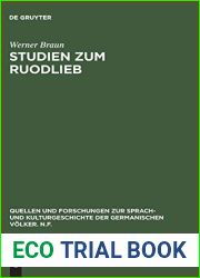 Studien zum Ruodlieb: Ritterideal, Erzahlstruktur und Darstellungsstil (Quellen und Forschungen zur Sprach- und Kulturgeschichte der germanischen Volker. N.F., 7) (German Edition)
