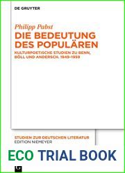 Die Bedeutung des Popularen: Kulturpoetische Studien zu Benn, Boll und Andersch. 1949-1959 (Studien zur deutschen Literatur 225) (German Edition)