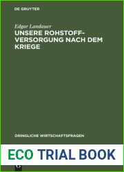 Unsere Rohstoffversorgung nach dem Kriege