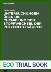 Untersuchungen uber die Chemie und den Stoffwechsel der Polyenfettsauren (German Edition)