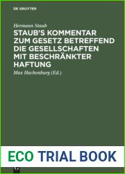Staub|s Kommentar zum Gesetz betreffend die Gesellschaften mit beschrankter Haftung