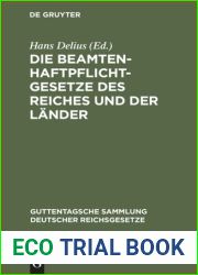 Die Beamtenhaftpflichtgesetze des Reiches und der Lander