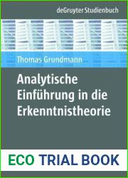 Analytische Einfuhrung in die Erkenntnistheorie (De Gruyter Studienbuch)