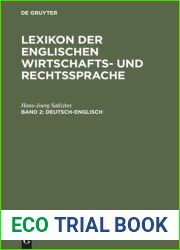 Lexikon der englischen Wirtschafts- und Rechtssprache : Band 2 Deutsch-Englisch