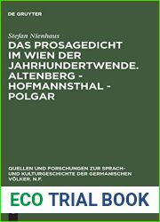 Das Prosagedicht im Wien der Jahrhundertwende. Altenberg - Hofmannsthal - Polgar (Quellen und Forschungen zur Sprach- und Kulturgeschichte der germanischen Volker. N.F., 85) (German Edition)