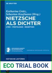 Nietzsche ALS Dichter: Lyrik - Poetologie - Rezeption (Nietzsche-Lekturen) (German Edition)