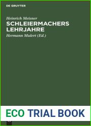 Schleiermachers Lehrjahre (German Edition)