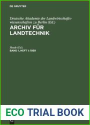Archiv fur Landtechnik : Band 1, Heft 1 1959