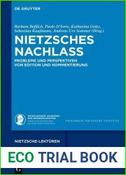 Nietzsches Nachlass: Probleme und Perspektiven von Edition und Kommentierung (Issn, 9) (German Edition)