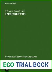Inscriptio (Studien Zur Deutschen Literatur) (German Edition)