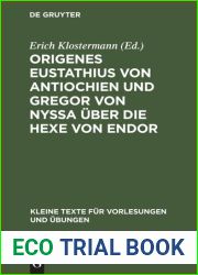Origenes Eustathius von Antiochien und Gregor von Nyssa uber die Hexe von Endor