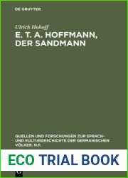 E. T. A. Hoffmann, Der Sandmann (Quellen Und Forschungen Zur Sprach- Und Kulturgeschichte der) (German Edition)
