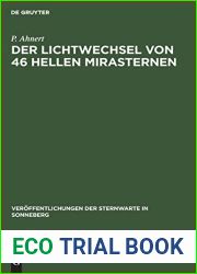 Der Lichtwechsel Von 46 Hellen Mirasternen (Veroffentlichungen Der Sternwarte in Sonneberg) (German Edition)