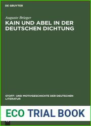Kain Und Abel in Der Deutschen Dichtung (Stoff- Und Motivgeschichte Der Deutschen Literatur) (German Edition)