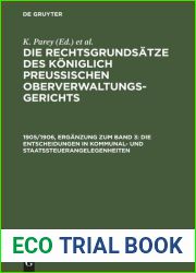 Die Rechtsgrundsatze des Koniglich Preussischen Oberverwaltungsgerichts: 1905 1906