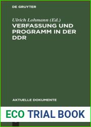 Verfassung Und Programm in Der Ddr (Aktuelle Dokumente) (German Edition)