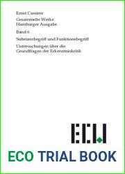 Gesammelte Werke. Hamburger Ausgabe Substanzbegriff und Funktionsbegrif