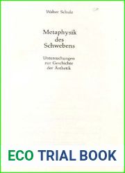 Metaphysik des Schwebens. Untersuchungen zur Geschichte der Asthetik